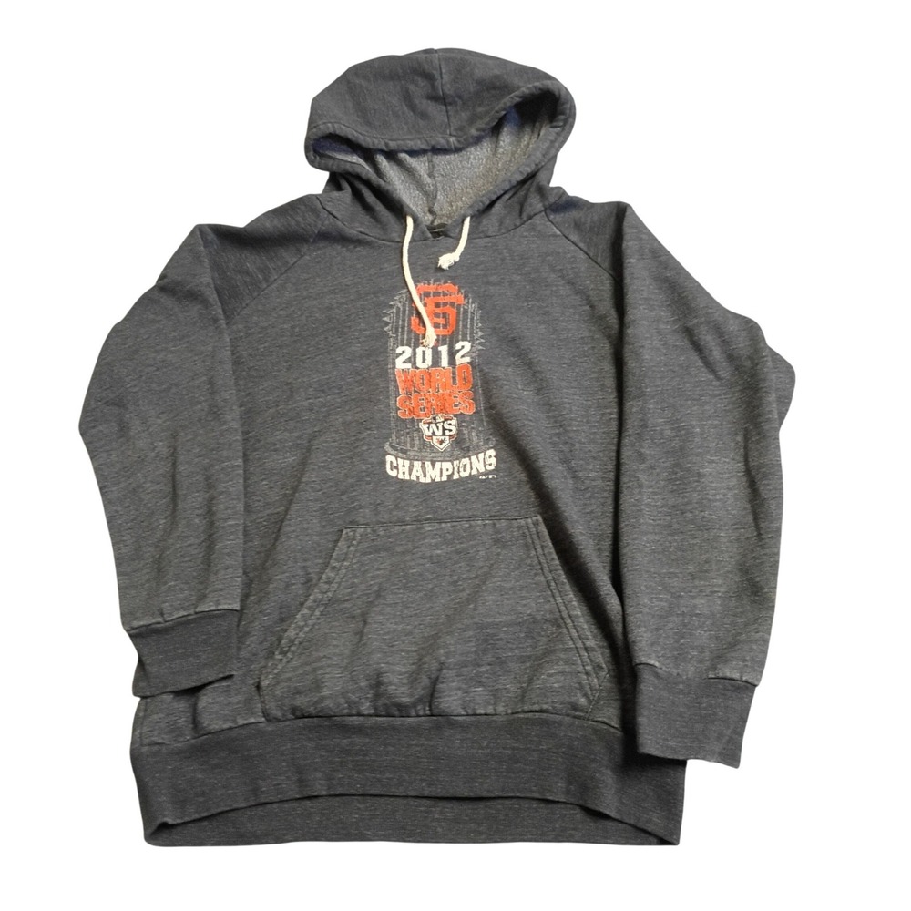 Majestic Threads SF Giants Hoodie Mens XL Gray 2012 World Series Champions MLB